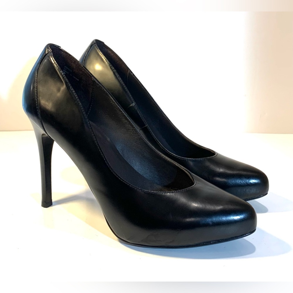 Donald J Pliner Edrice Black Leather Stiletto Pumps Heels Sz 9M